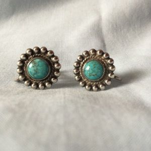 Sterling & Turquoise Screwback earrings
